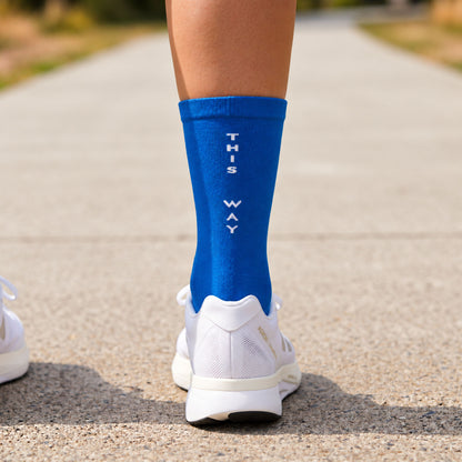 Blue Bolt Running Socks
