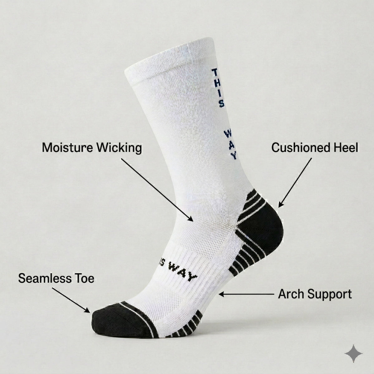 Cloud Pace White Run & Ride Socks